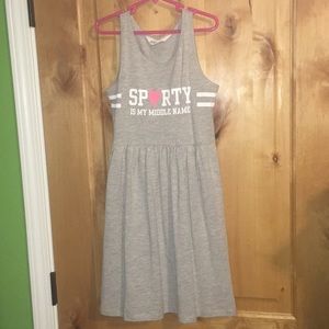 H&M Gray SPORTY IS MY MIDDLE NAME Dress NWOT 8-10Y